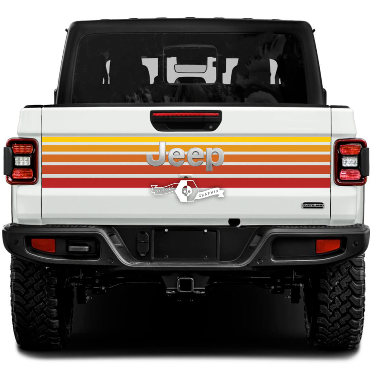 Grafik-Kits – Jeep Gladiator Rubicon Retro Vintage 4x4 Heckklappe Off-Road Rennstreifen-Kit Sport Off Road
