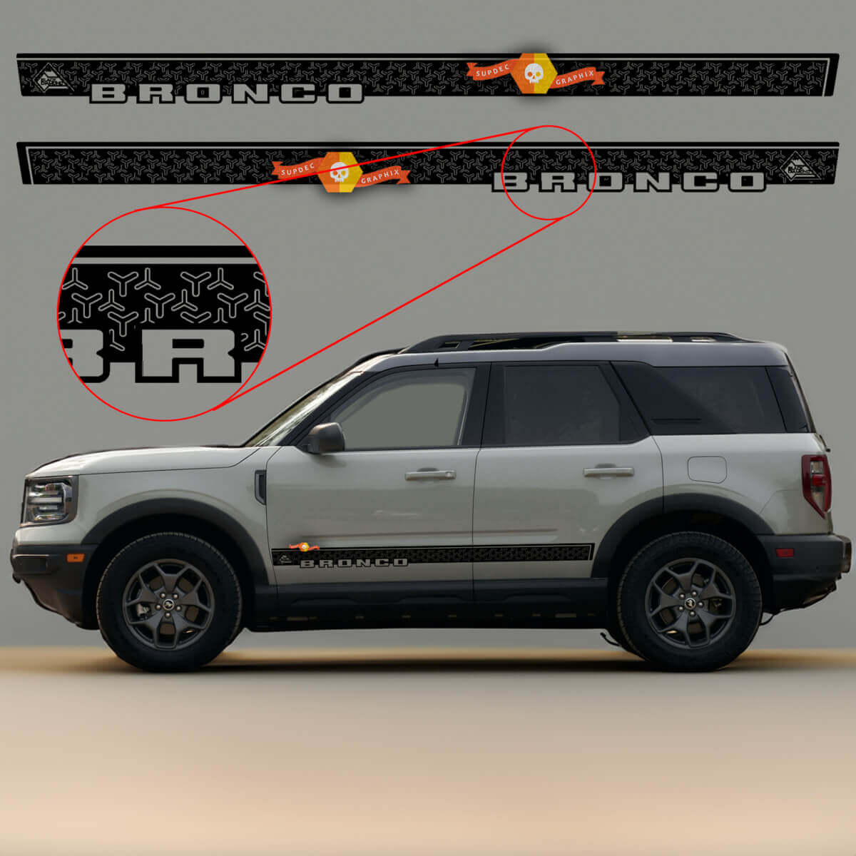 Black Diamond Tür Seitenstreifen Vinyl Aufkleber Set für Musclecar Pferdesport