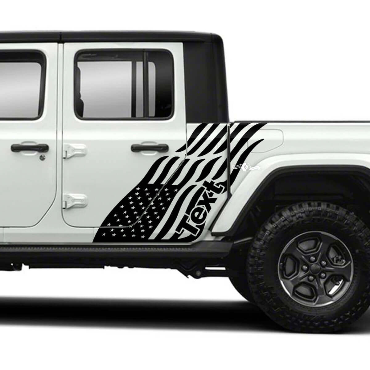 Paar Jeep Gladiator Side USA Flag Doors Sticker Decals Vinyl Graphics Stripe
