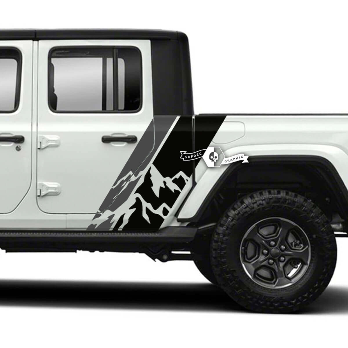 Paar Jeep Gladiator Side Mountains Aufkleber Aufkleber Vinyl Graphics Stripe Kit 2 Farben
