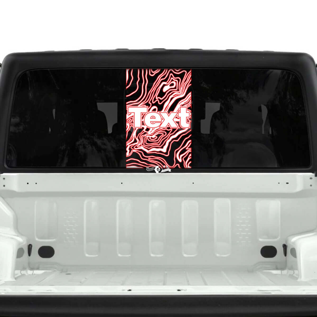 Jeep Gladiator Heckscheibe USA Topografische Karte Aufkleber Aufkleber Vinyl Grafik Streifen 2 Farben
