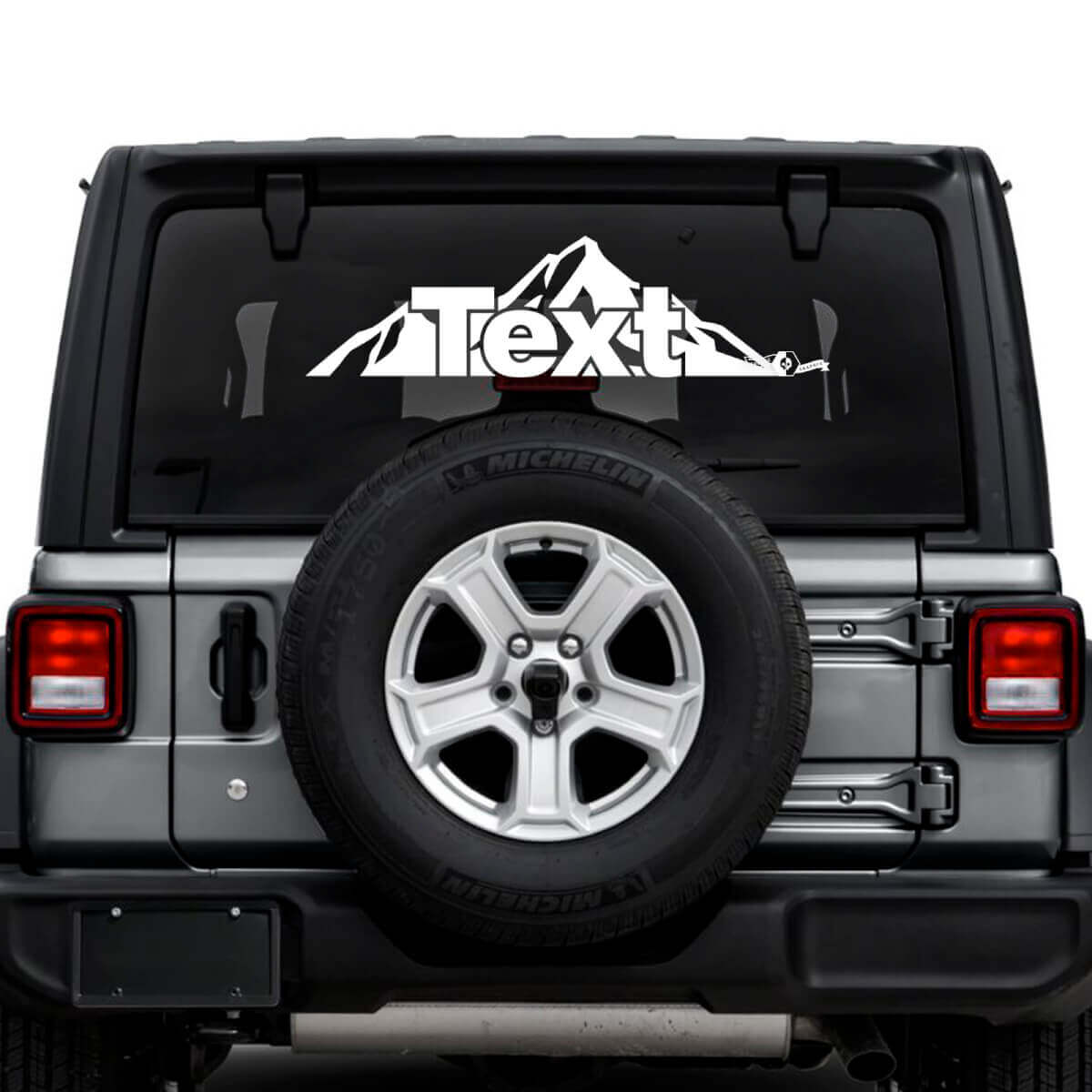 Jeep Wrangler Unlimited Heckfenster-Berge-Aufkleber, Vinyl-Grafiken
