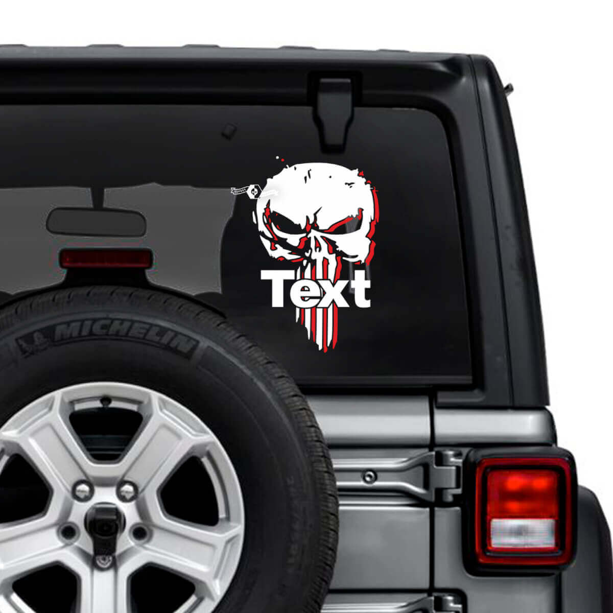 Jeep Wrangler Unlimited Heckscheibe Punisher Shadow Aufkleber Aufkleber Vinyl Grafiken 2 Farben
