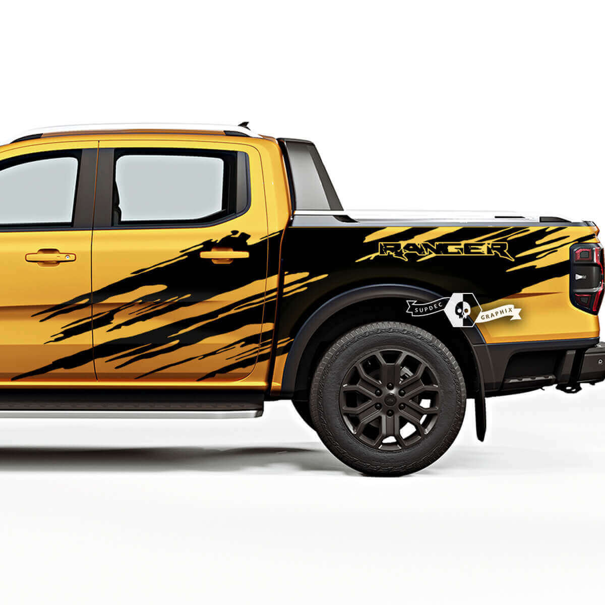 Zerstörtes Mud Splash Seiten-Grafik-Vinyl-Decal-Kit für Musclecar Ranger