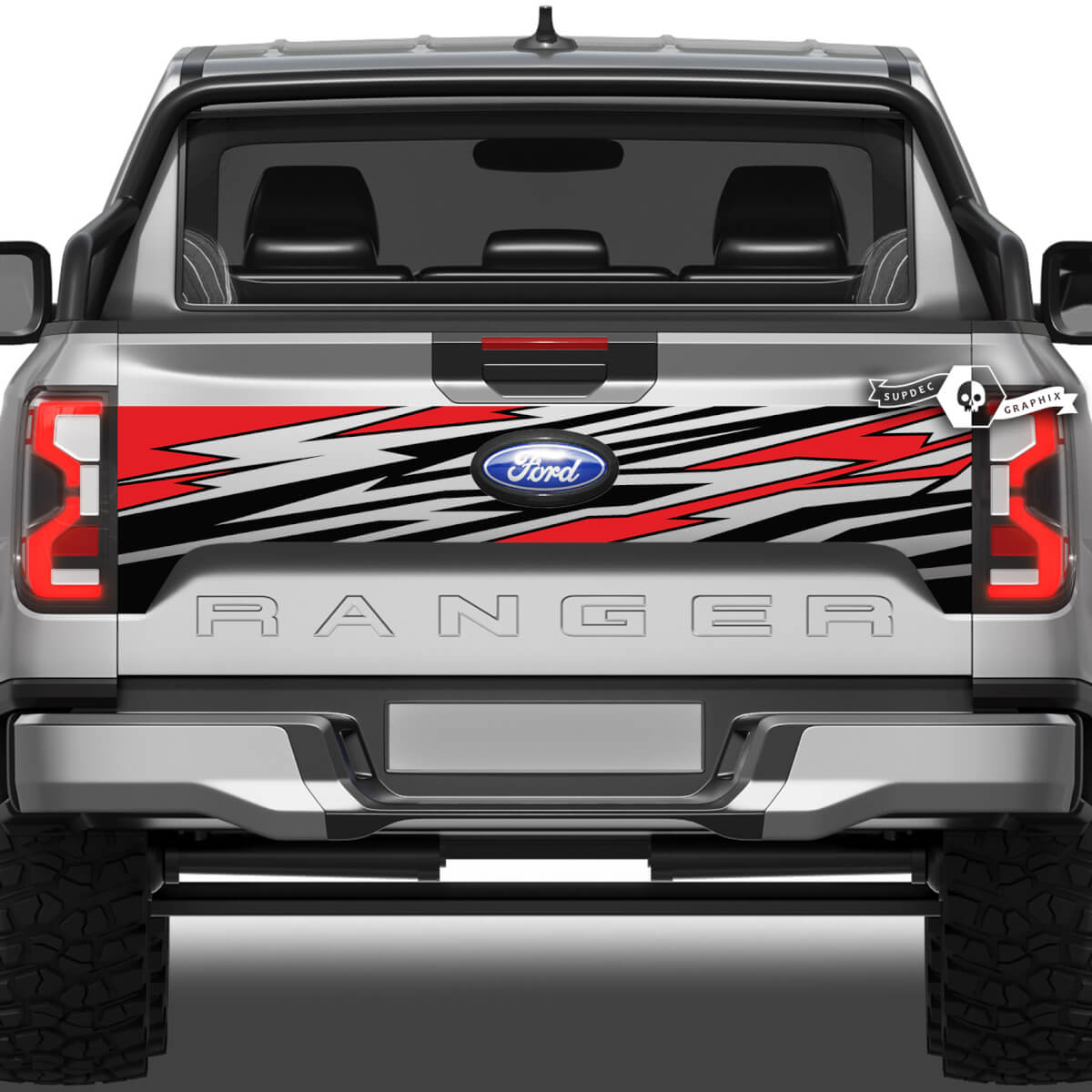 Ford Ranger Wrap Dazzle Paint Splash Wrap Vinyl-Aufkleber für Heckklappe, Bettseite, 2 Farben
