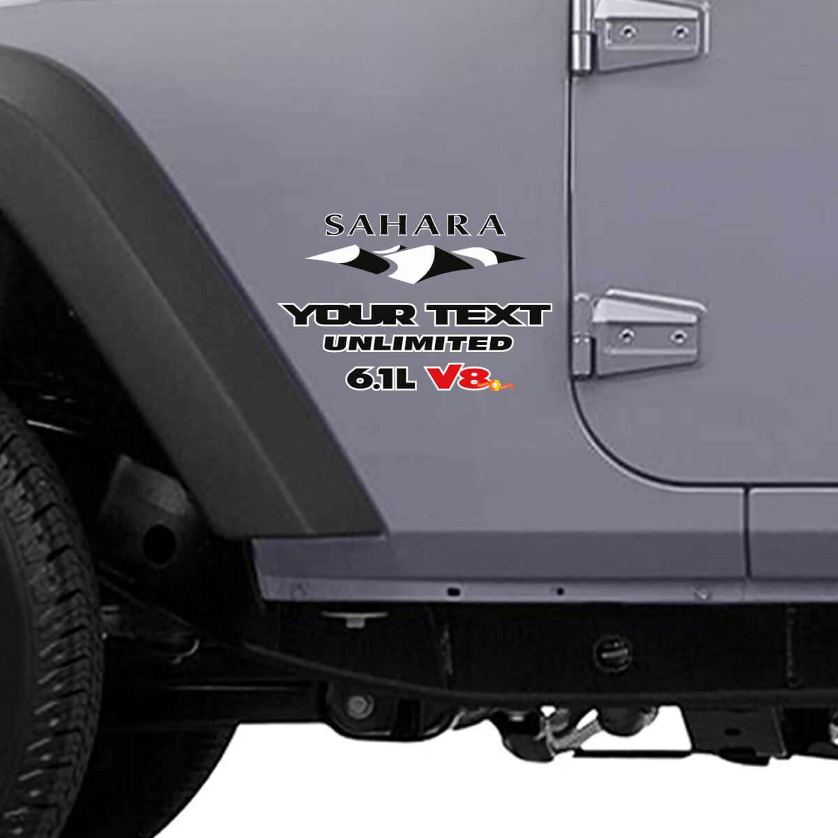 Sahara 6,1L V8 Mountain Style Seiten-Vinylaufkleber für Jeep Wrangler Unlimited