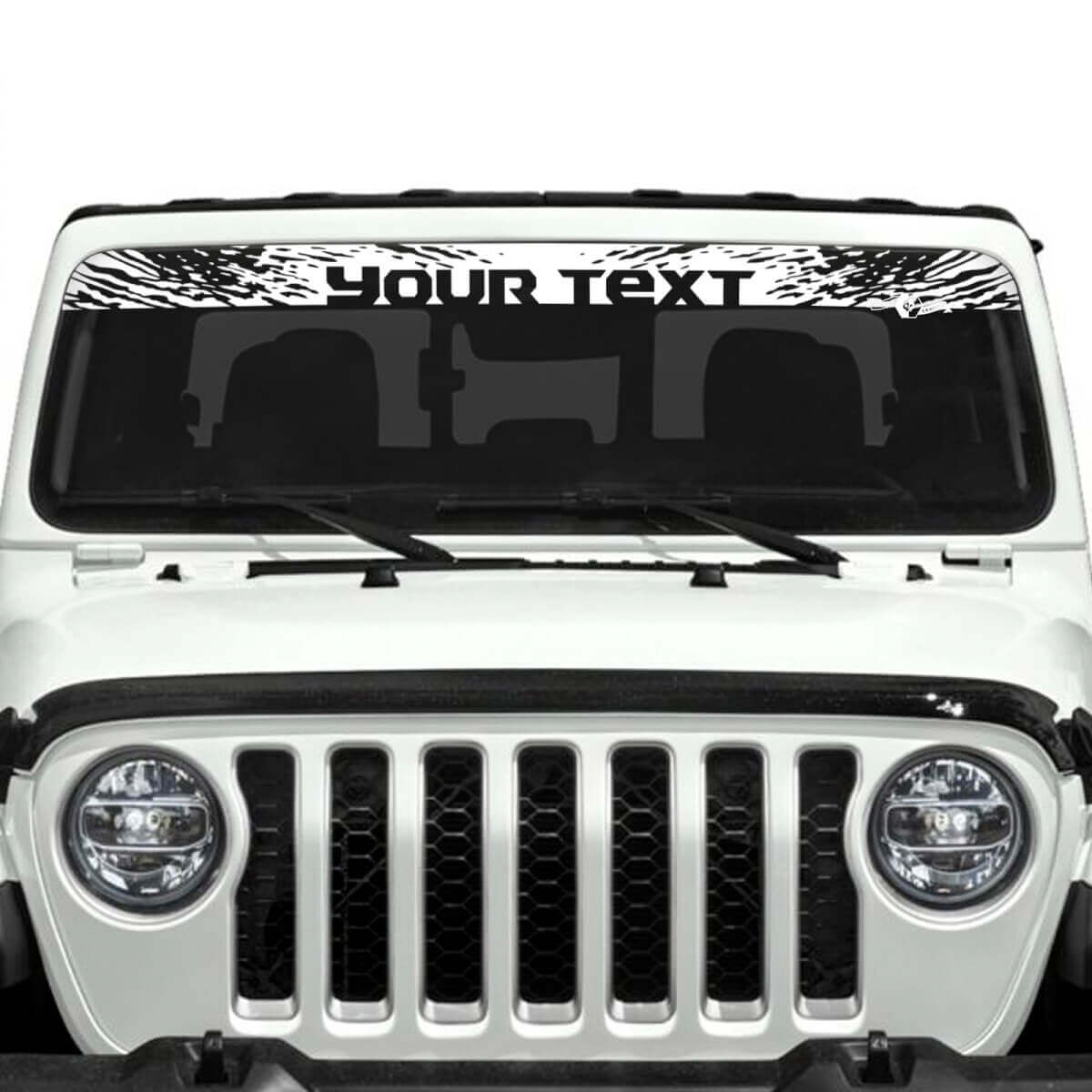 Benutzerdefinierte Text Zerstörte Schlammfolie Windschutzscheiben Vinylaufkleber Decals für Jeep Gladiator