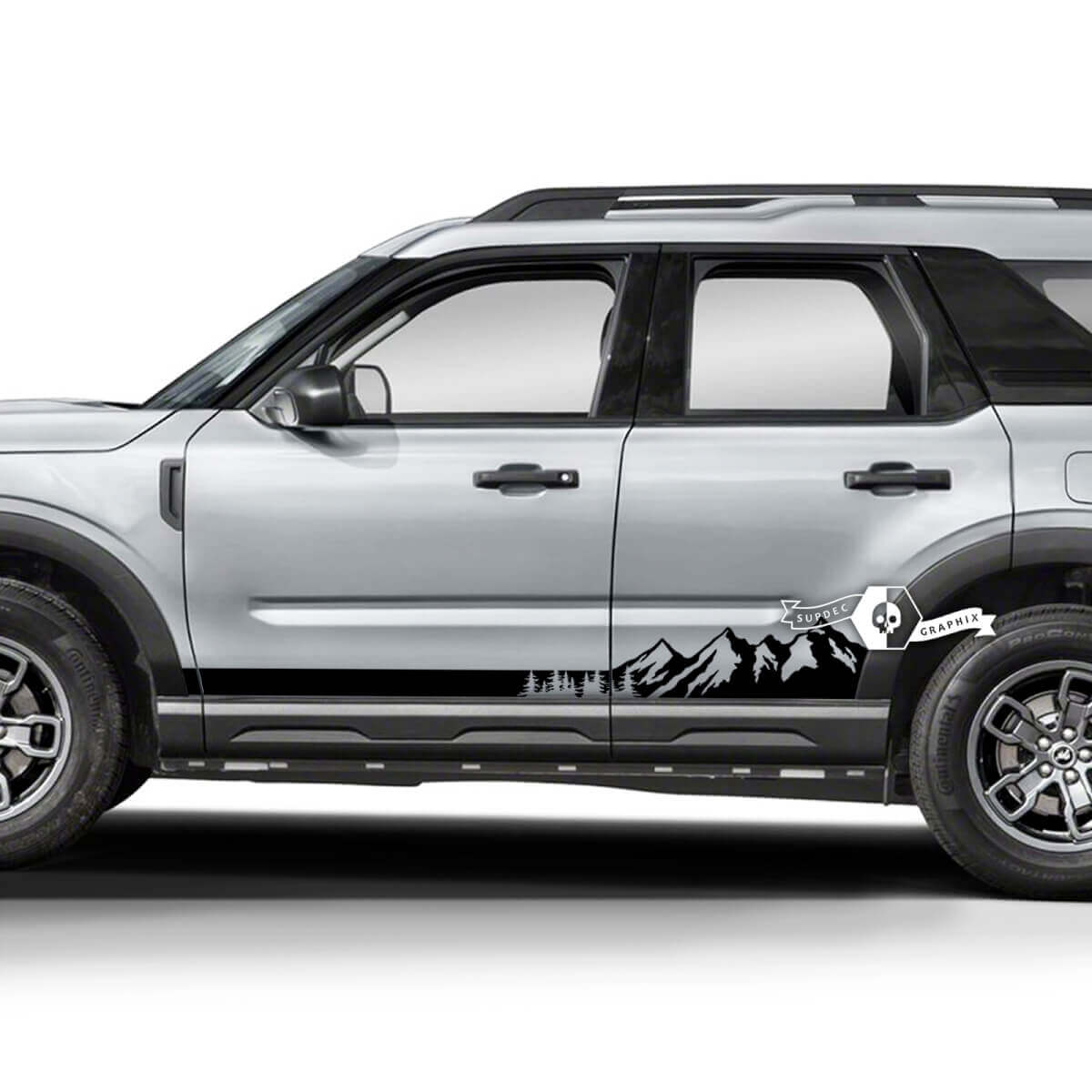 2x Ford Bronco Mountains Forest Rocker Panel Side Logo Line Aufkleber Aufkleber
