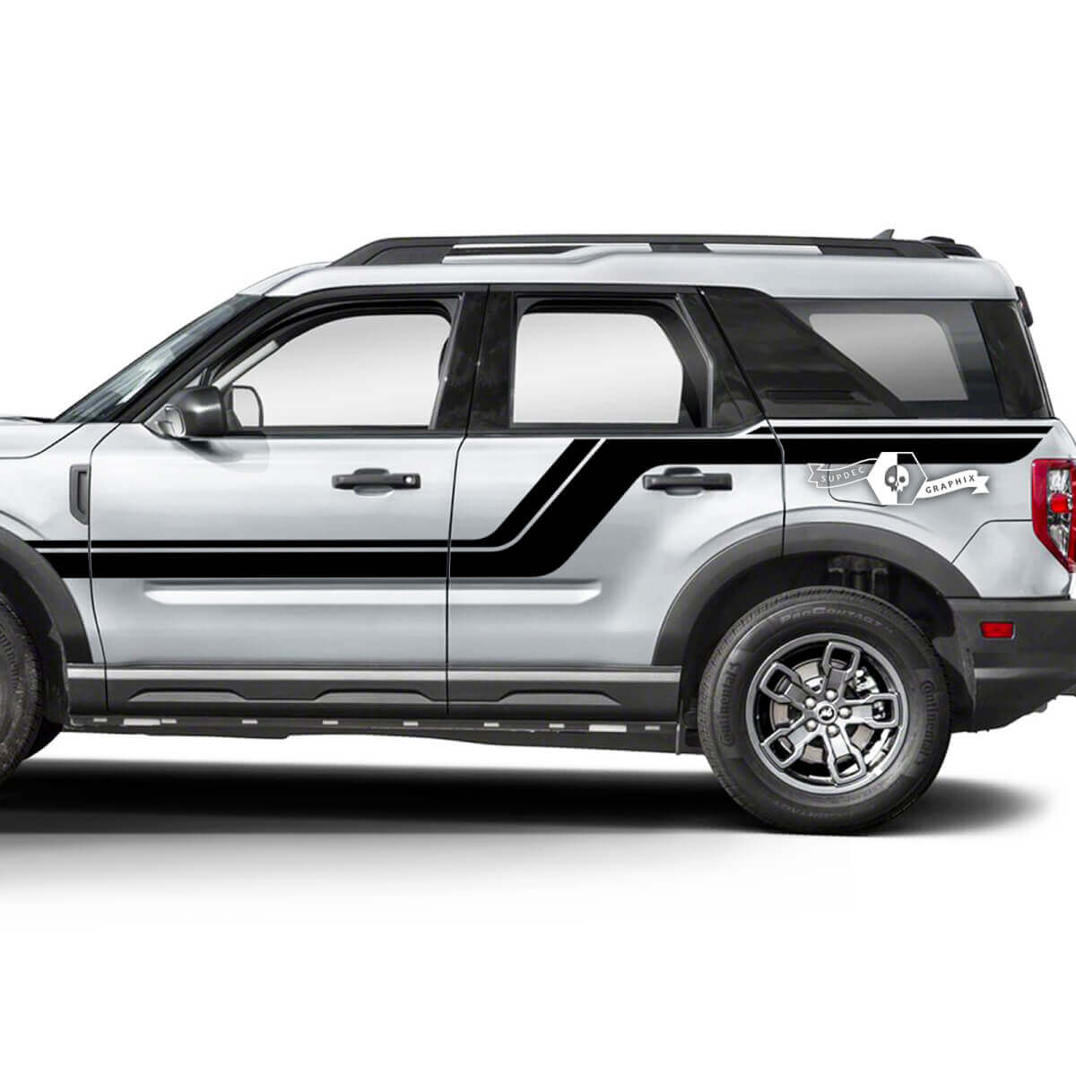 2x Ford Bronco Hood Doors Up Side Hood Fender Line Decals Aufkleber
