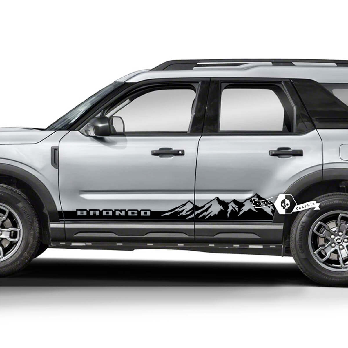 2x Ford Bronco Mountains Forest Rocker Panel Side Logo Aufkleber Aufkleber
