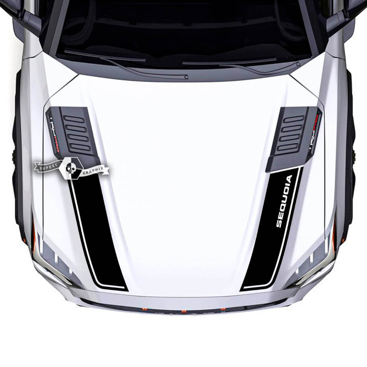 Toyota Sequoia Hood Trim Vinyl Aufkleber Aufkleber passend für Toyota Sequoia Spilled
