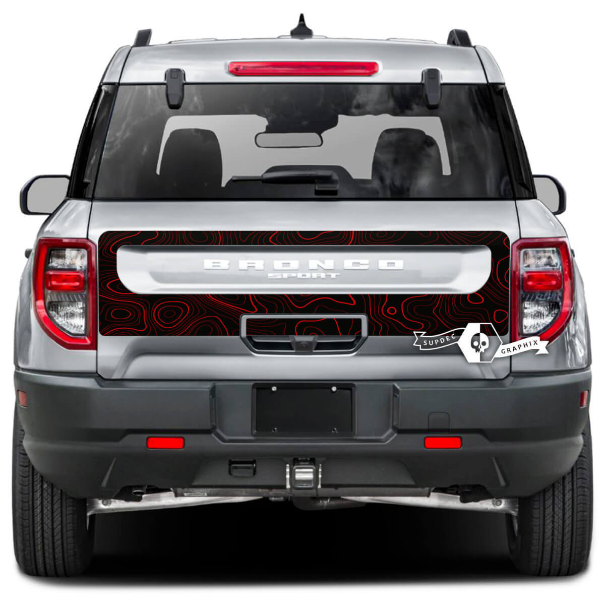 Topografische Karte Heckklappen Vinyl Aufkleber Sticker für Ford Bronco Sport