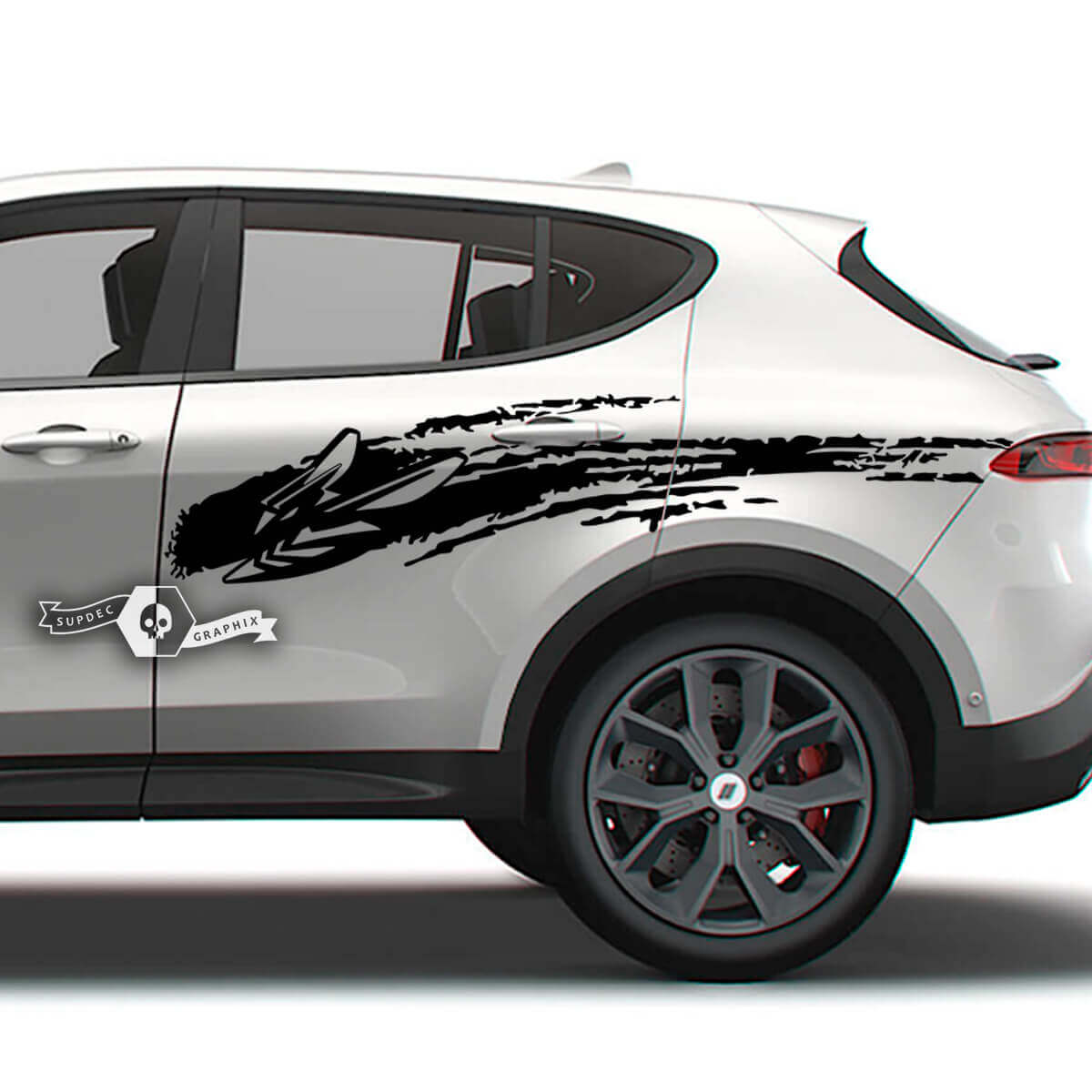 Paar Dodge Hornet Doors Side Stripes Splash Wrap Mud Logo Vinyl Decals Sticker
