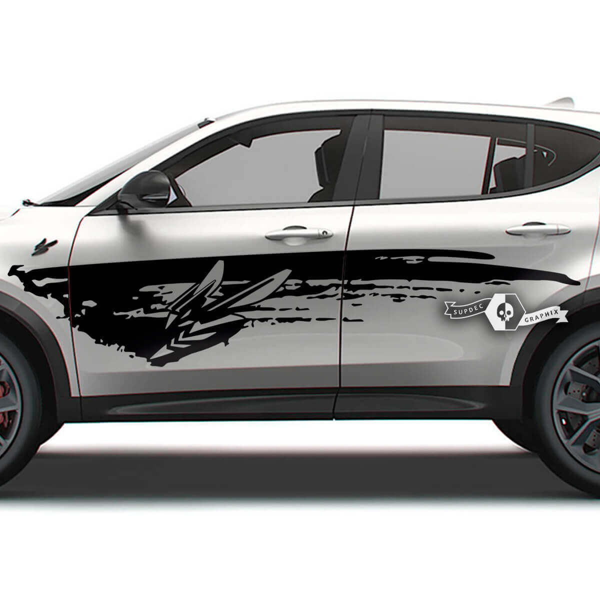 Paar Dodge Hornet Doors Side Stripes Wrap Mud Logo Dazzle Paint Destroyed Vinyl Aufkleber Aufkleber
