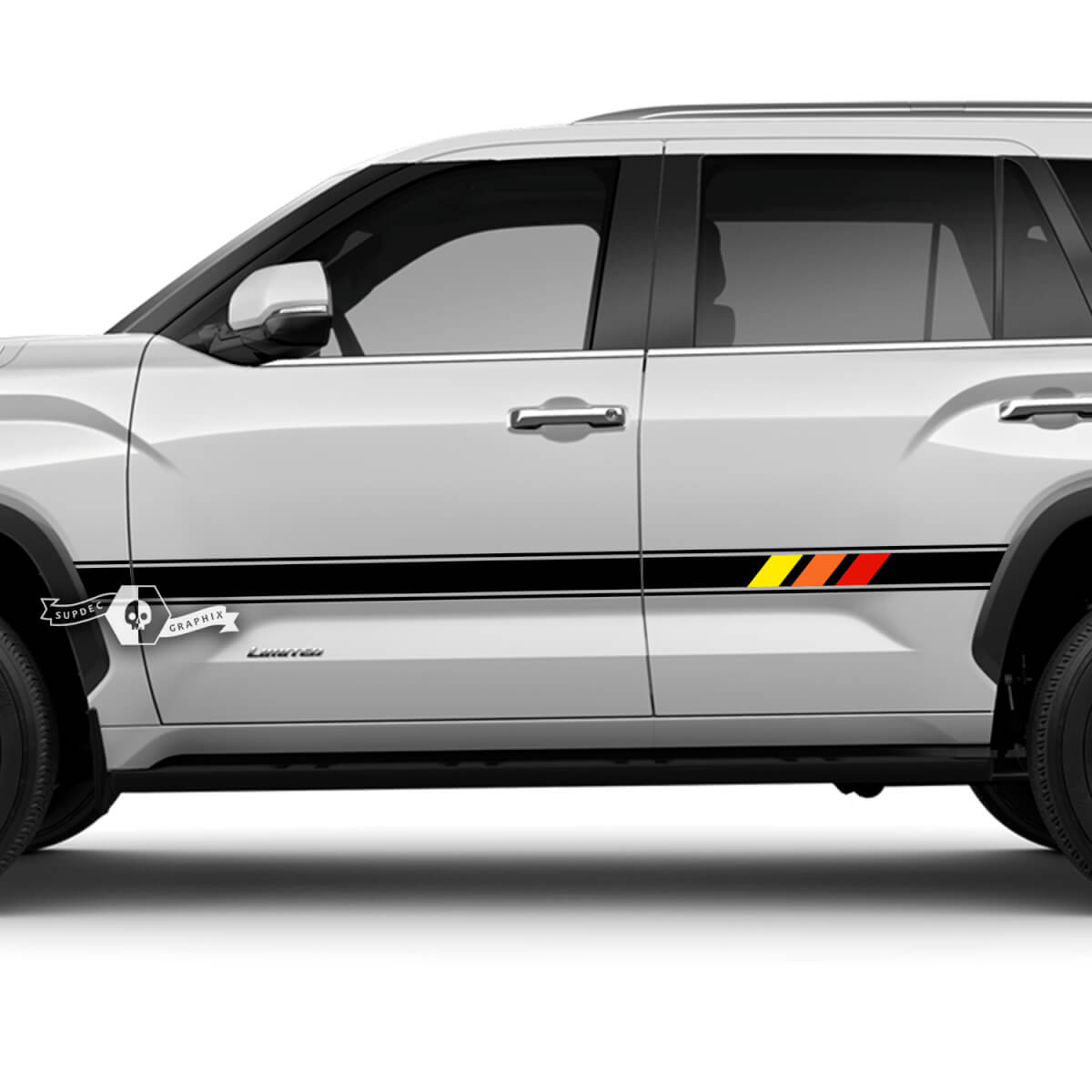 Paar Toyota Sequoia Türen Streifen Off Road Old School SunSet Logo Vinyl Aufkleber Aufkleber passend für Toyota Sequoia
