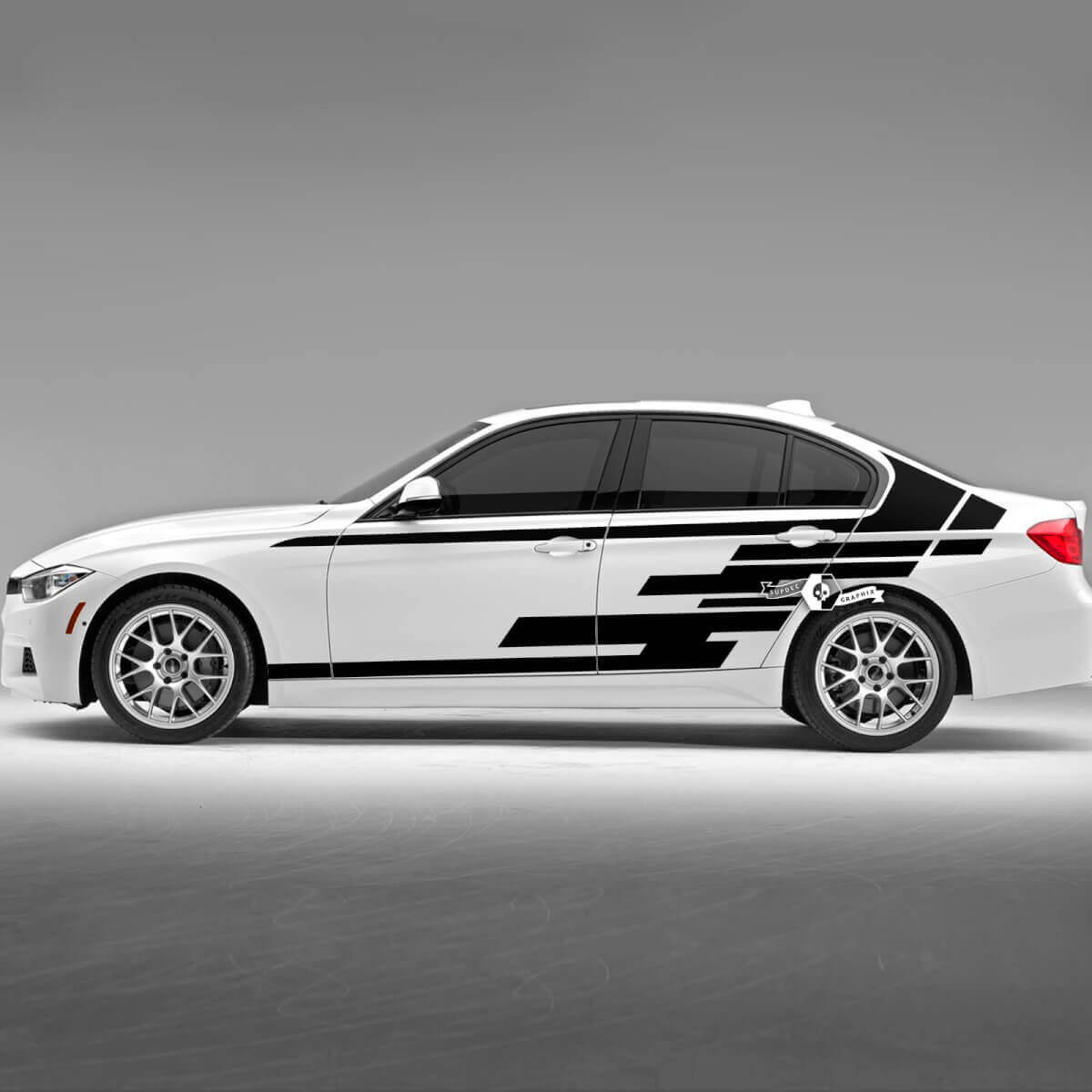 Paar BMW Hood Doors Side Stripes Rally Motorsport Geometry Graphics Vinyl Aufkleber Aufkleber F30 G20
