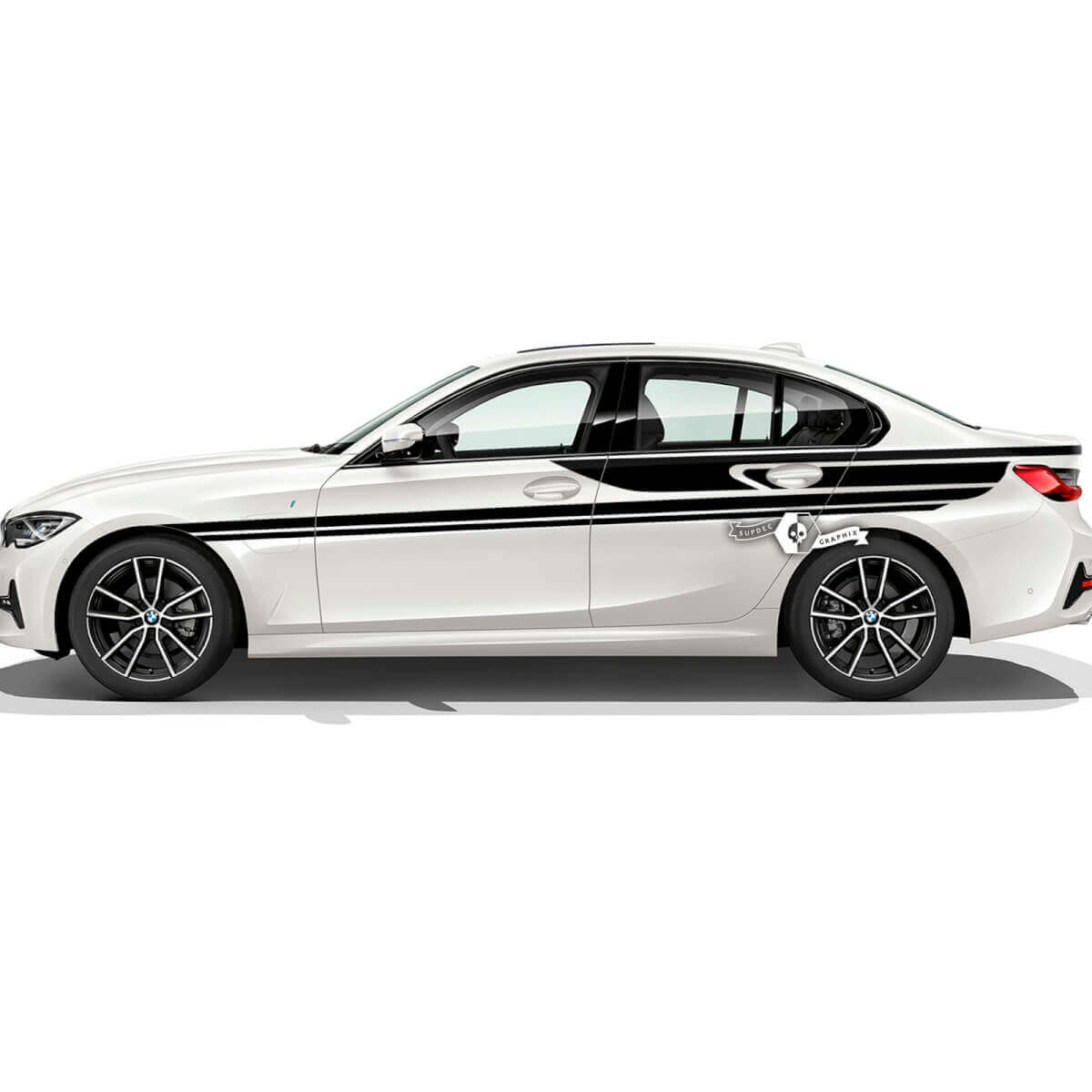 Paar BMW Hood Doors Up Side Stripes Rally Motorsport Heckfender Trim Vinyl Aufkleber Aufkleber F30 G20

