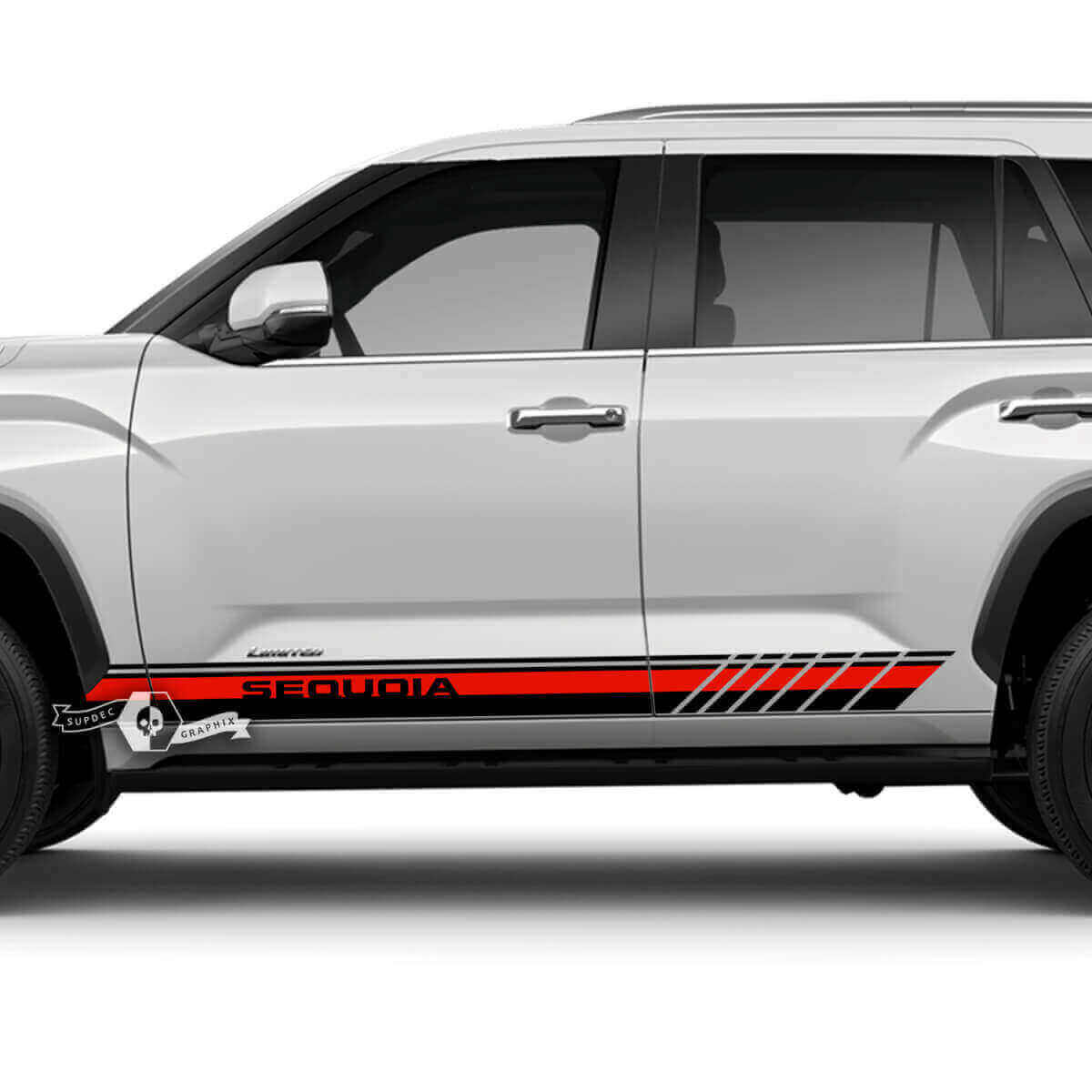 Schachbrett-Fahrertür Seitenverkleidung Streifen Vinyl-Aufkleber Set für Toyota Sequoia