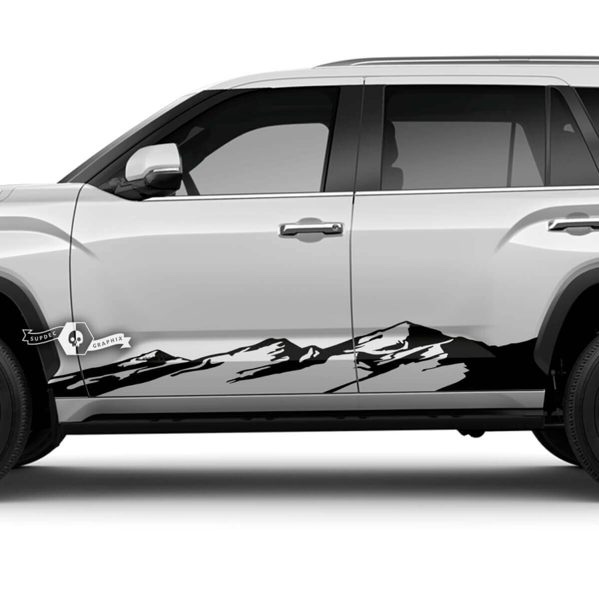 Paar Toyota Sequoia Türen Rocker Panel Stripe Off Road Mountains Vinyl Aufkleber Aufkleber passend für Toyota Sequoia
