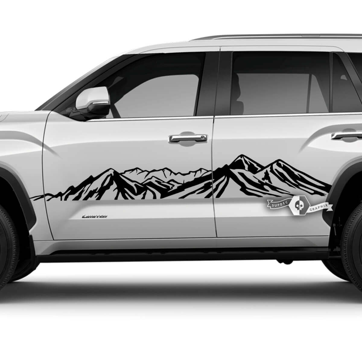 Paar Toyota Sequoia Türen hinten Kotflügel Grafiken Berge Vinyl Aufkleber Aufkleber passend für Toyota Sequoia
