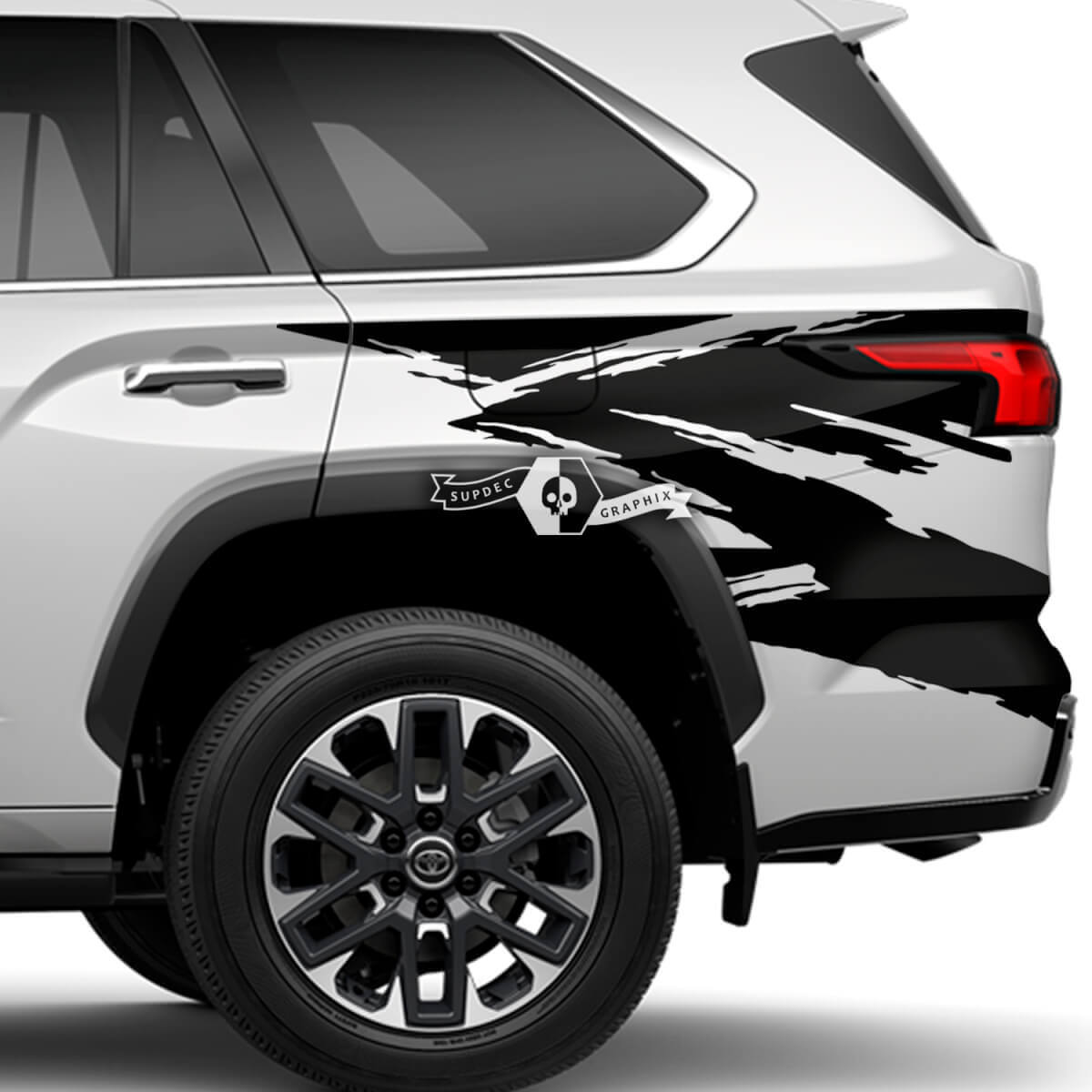 Paar Toyota Sequoia Heckfender Streifen Wrap Splash Dazzle Paint Vinyl Aufkleber Aufkleber passend für Toyota Sequoia
