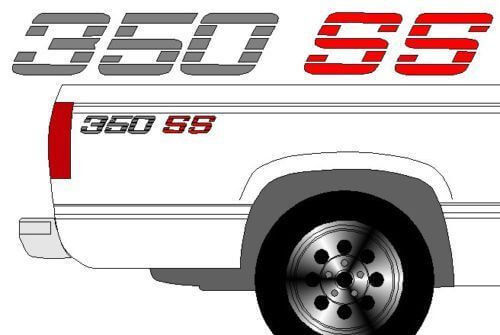 350 SS Bettseiten Vinyl-Aufkleber-Set für Chevy Truck 1990-1993