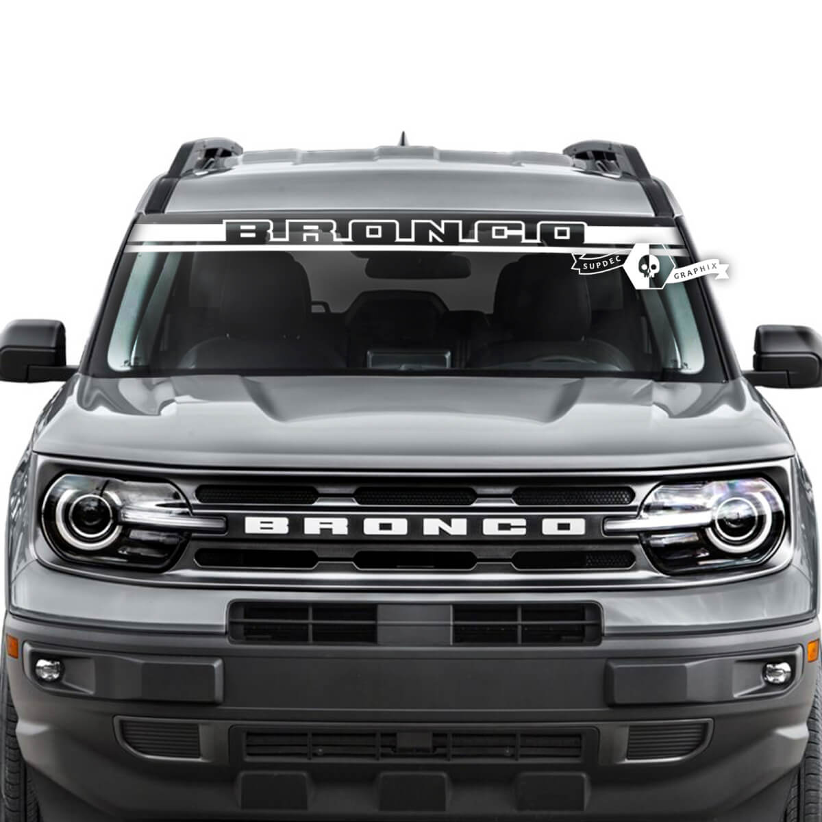 Ford Bronco Fenster Windschutzscheibe Front Logo Zierstreifen Grafik Aufkleber Aufkleber
