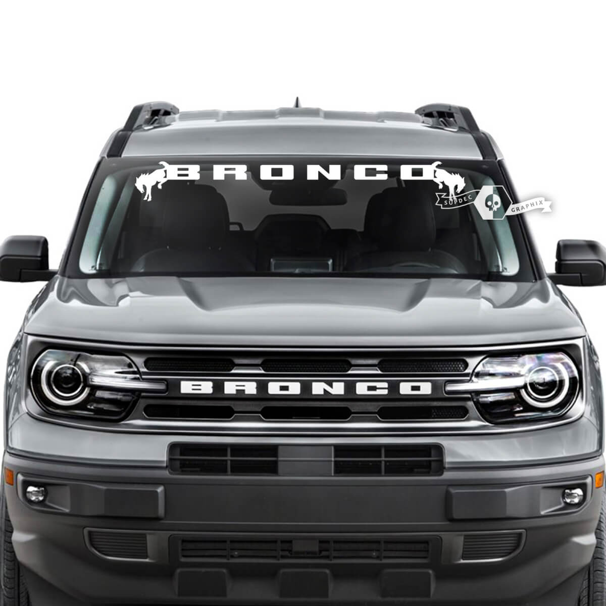Ford Bronco Fenster-Windschutzscheiben-Logo-Streifen, Vinyl-Grafikaufkleber
