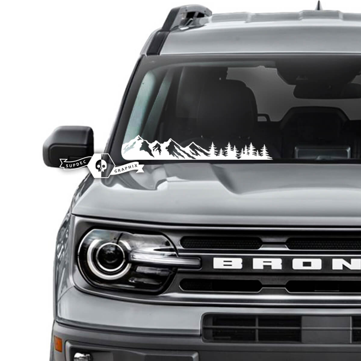 Ford Bronco Fenster-Windschutzscheiben-Waldlogo-Streifen-Grafikaufkleber
