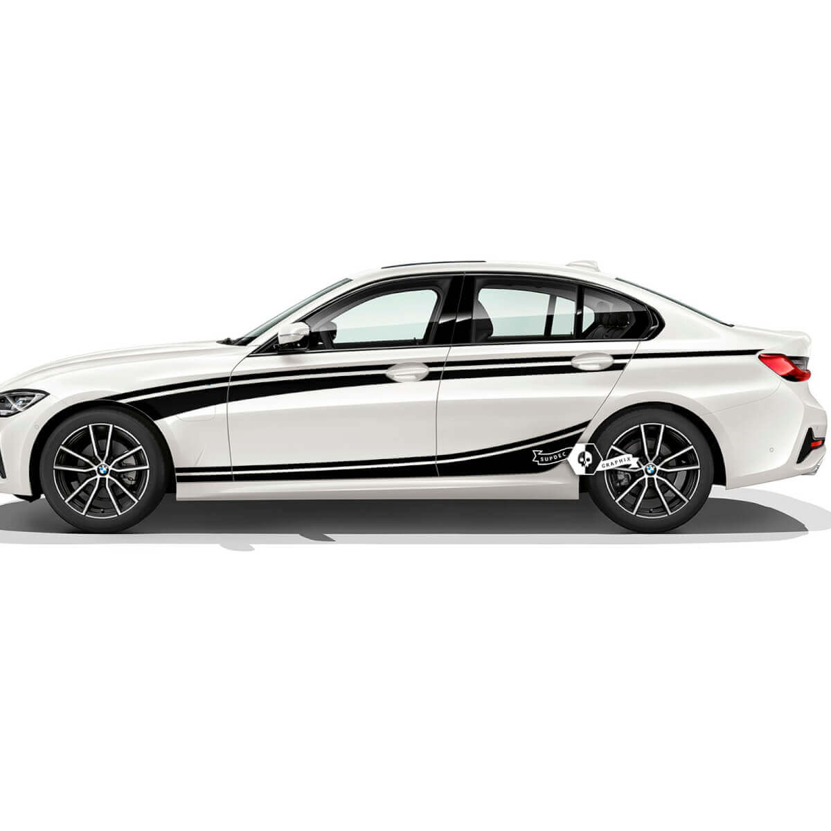 Paar BMW Doors Up Stripes Side Rally Motorsport Lines und Rocker Panel Trim Vinyl Aufkleber Aufkleber F30 G20
