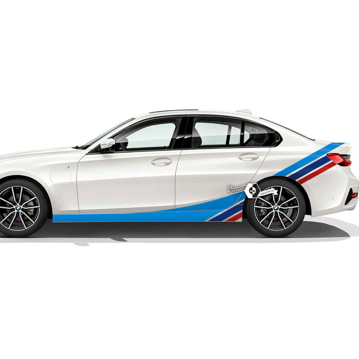 Paar BMW Türen Seite hinten Kotflügel Rocker Panel Streifen Rally Motorsport Trim Vinyl Aufkleber Aufkleber F30 G20 M Farben
