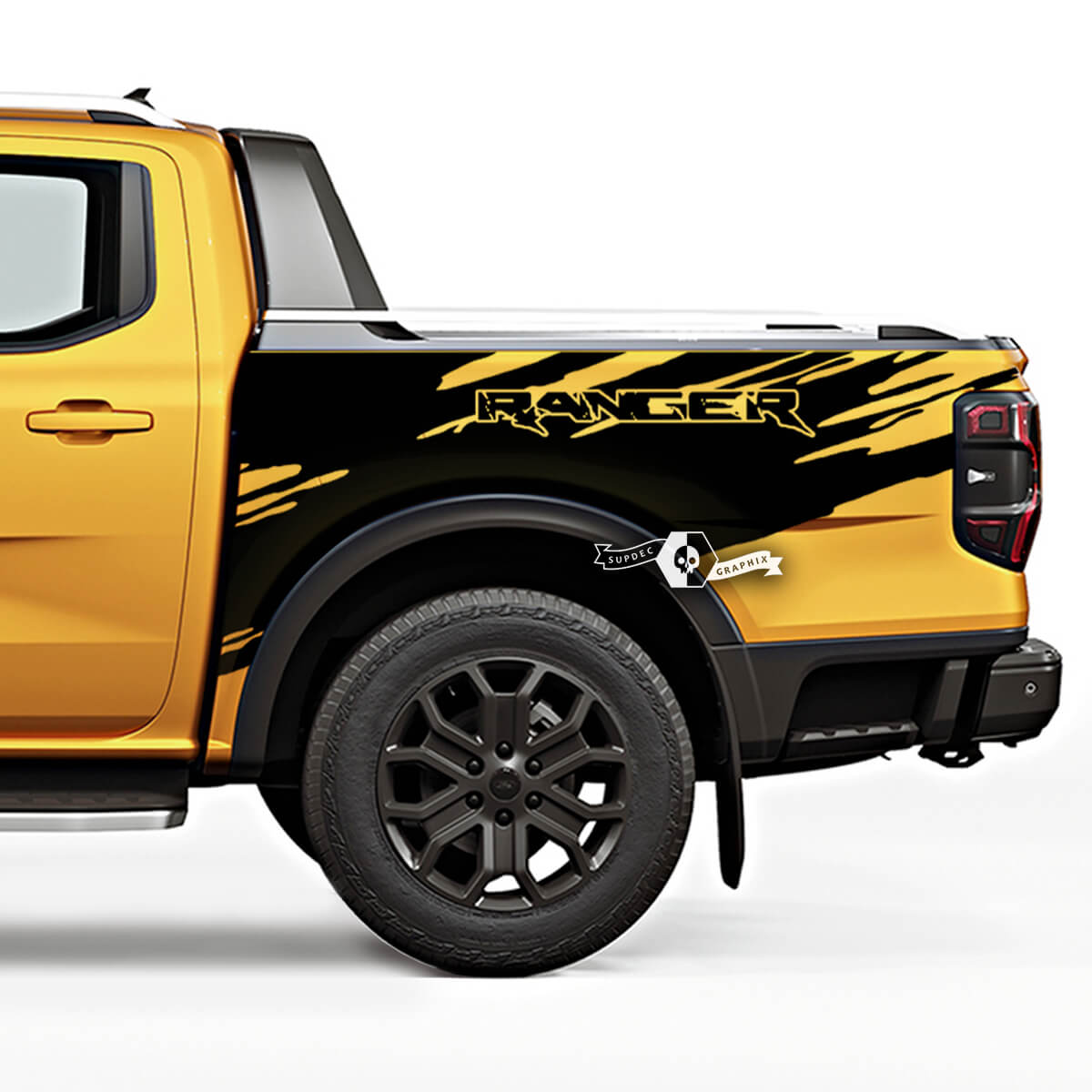 Paar Ford Ranger Raptor Destroyed Splash Mud Logo Doors Bed Side Truck Vinyl Aufkleber
