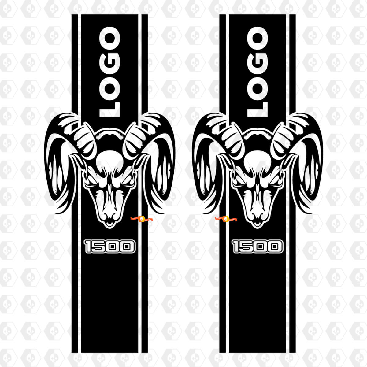 Dodge Ram 1500 Streifen Logo Grafik Aufkleber Aufkleber Bettseite Hinten LKW Vinyl Bett
