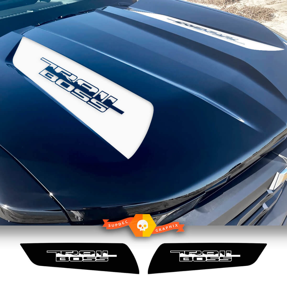 Paar Chevy Colorado Trail Boss Hood Spear Aufkleberaufkleber
