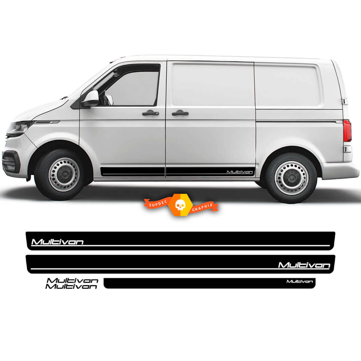 Paar VW Volkswagen Transporter Van Side Blank Stripes Transporter Multivan California Kit für T4 T5 T6 Vinyl-Aufkleber
