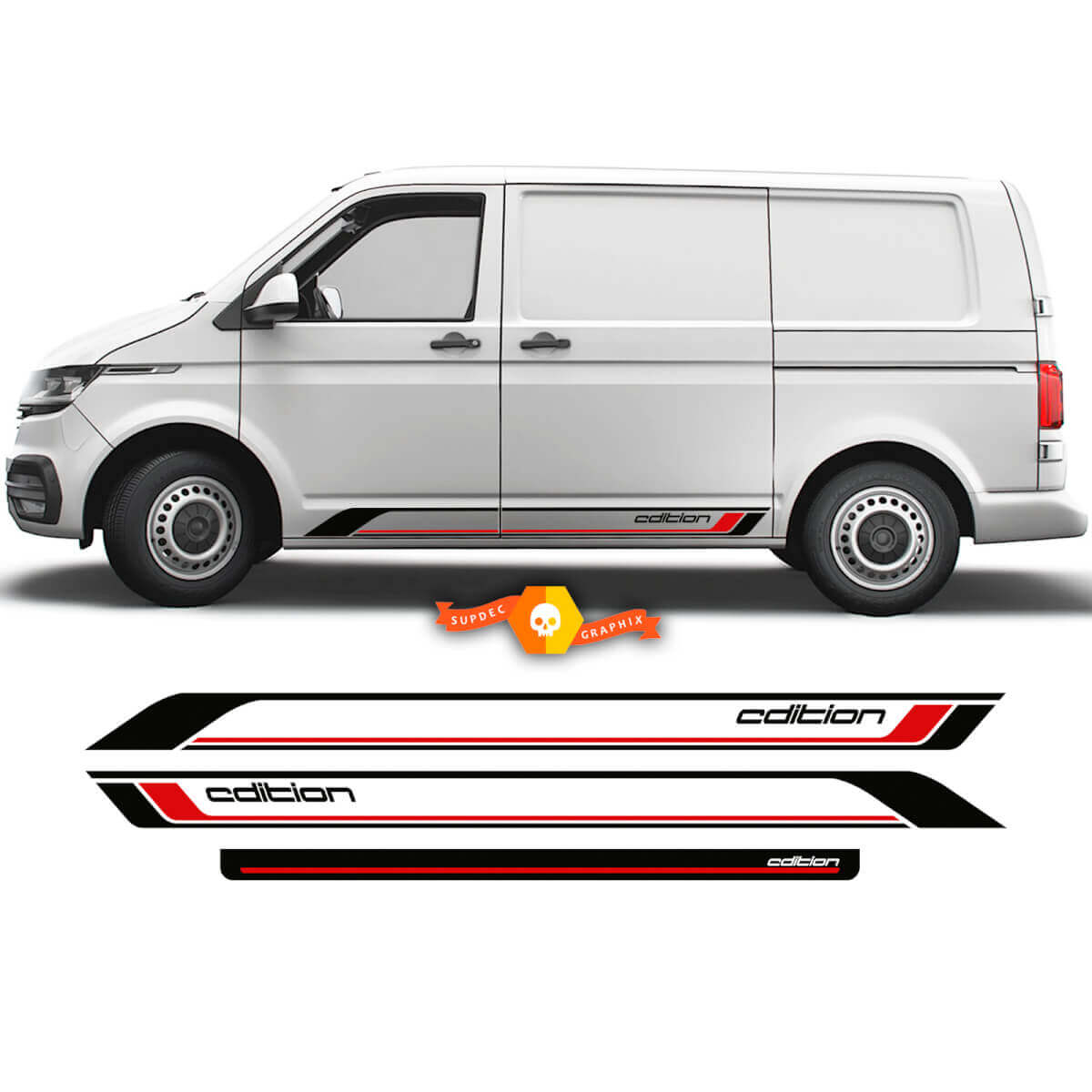 Paar VW Volkswagen Transporter Van Multivan Seitenstreifen California Kit für T4 T5 T6 Vinyl-Aufkleber, 2 Farben
