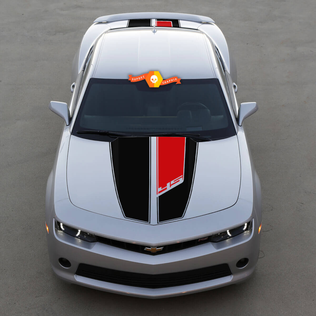 45. Jubiläums-Stil Vinyl-Aufkleber-Set für Motorhaube & Kofferraumstreifen für Chevrolet Camaro