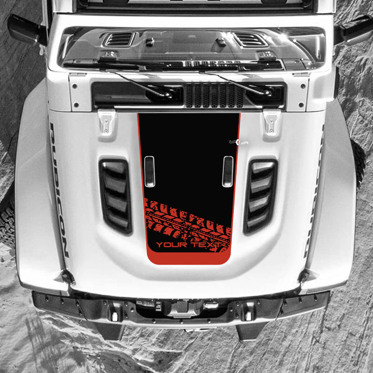 Jeep Wrangler Hood Tire Track Wrap Vinyl Aufkleber Aufkleber 2 Farben
