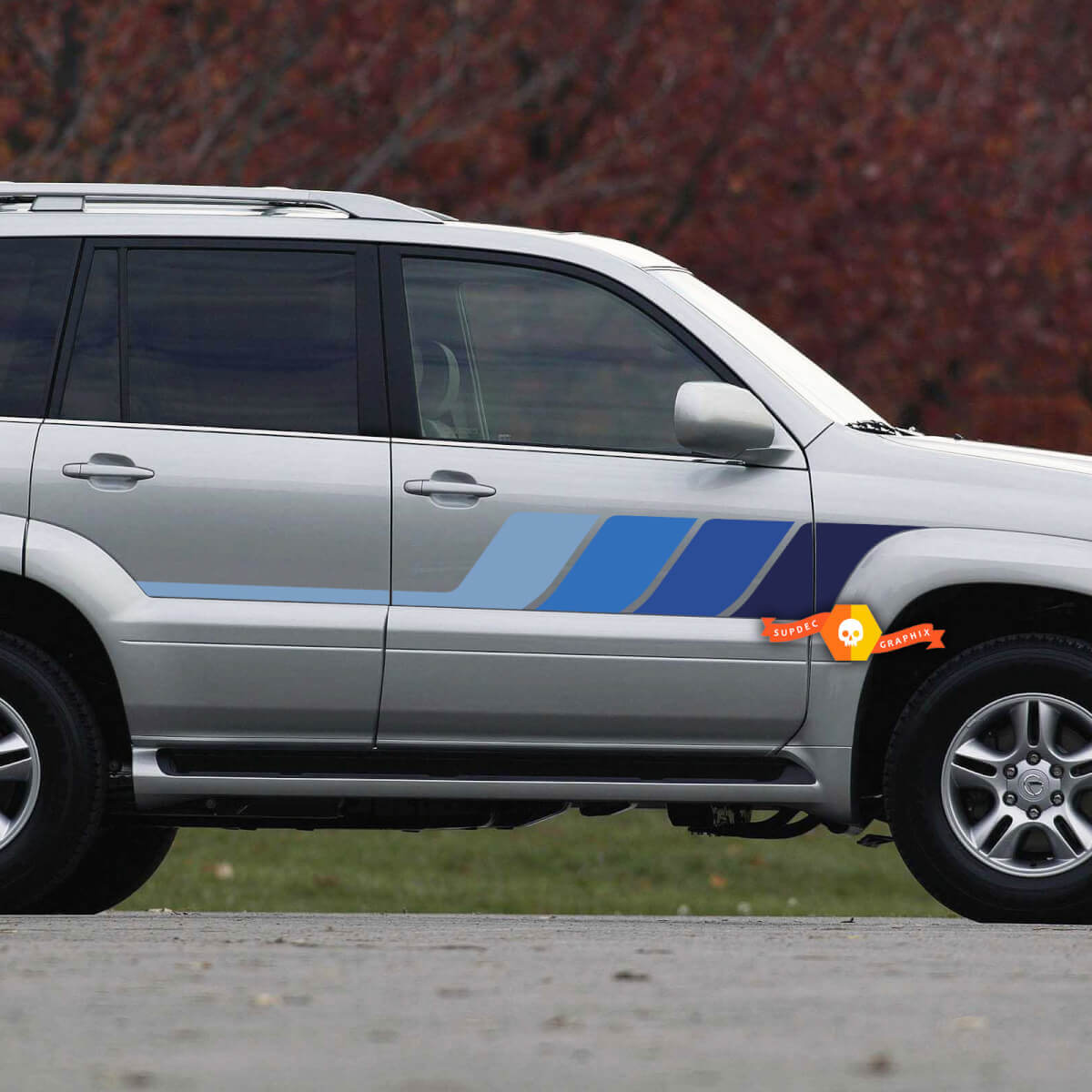 Retro Seitenstreifen Vinyl-Aufkleber Kit für Lexus GX470 oder Toyota Land Cruiser Prado