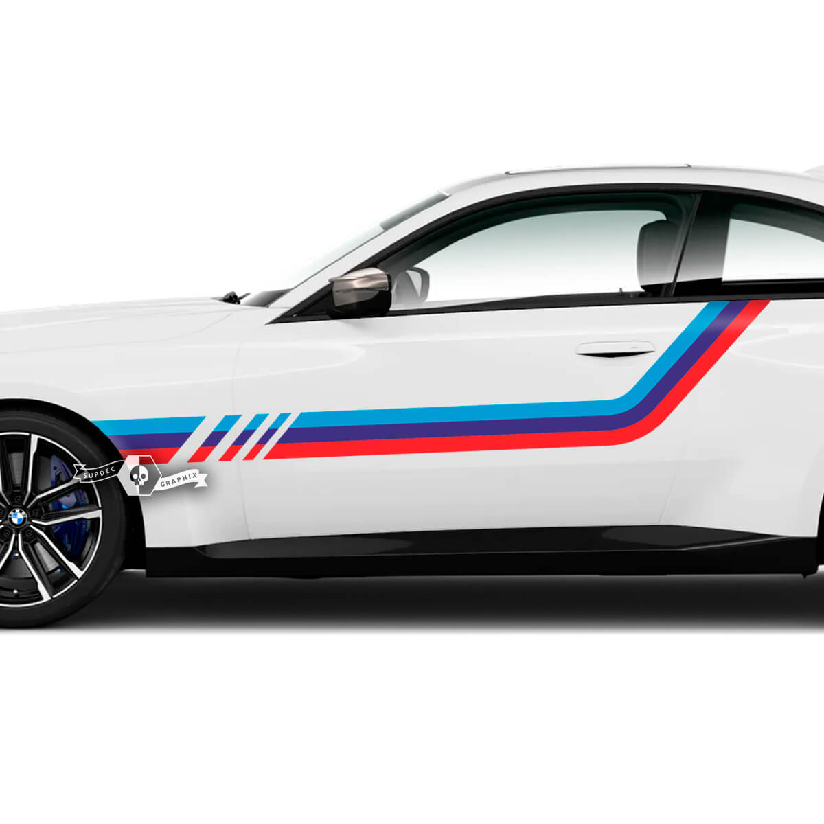 Paar BMW M2 M240 G42 F22 F87 M Performance Rocker Panel Streifen Türen Kotflügel Seitenstreifen Vinyl Aufkleber Aufkleber M Farben
