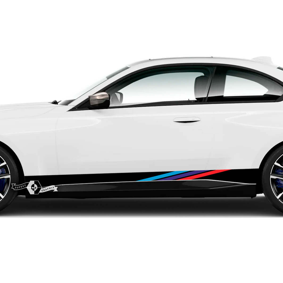 Paar BMW M2 M240 G42 F22 F87 M Performance Rocker Panel Seitenstreifen Türen Streifen Vinyl Aufkleber Aufkleber
