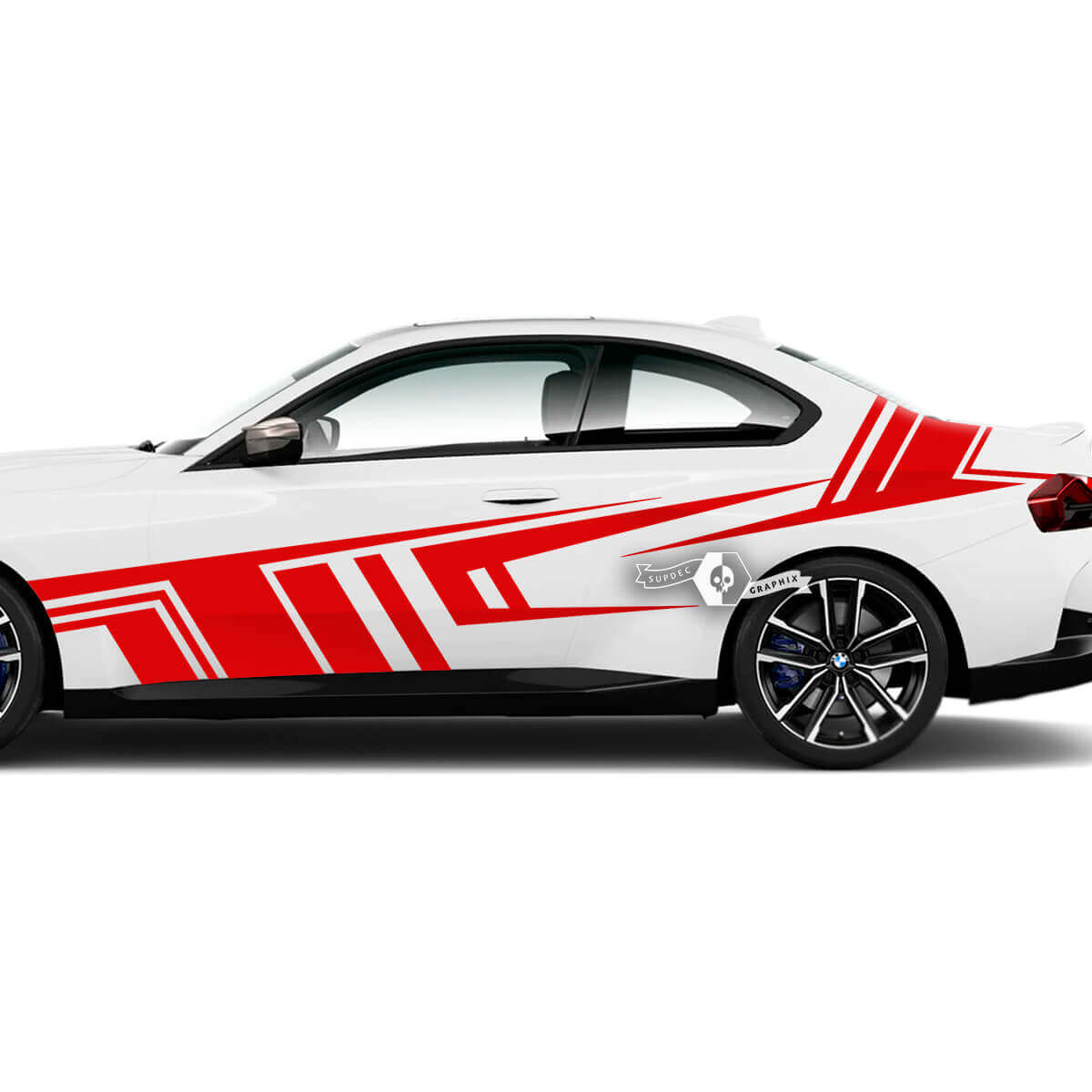 Paar BMW M2 M240 G42 F22 F87 M Performance Wrap Splash Side Fender Türen Linien Geometrie Vinyl Aufkleber Aufkleber
