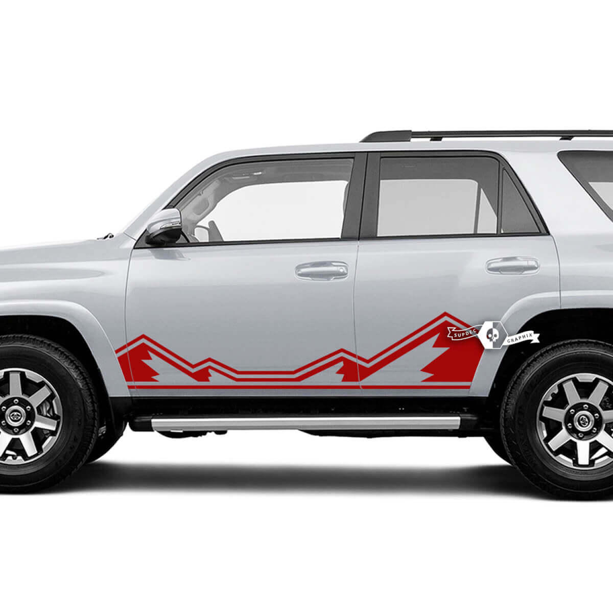 Paar 4Runner Seitentür Vinyl Mountains Rocker Panel Trim Vinyl Aufkleber Aufkleber für Toyota 4Runner TRD
