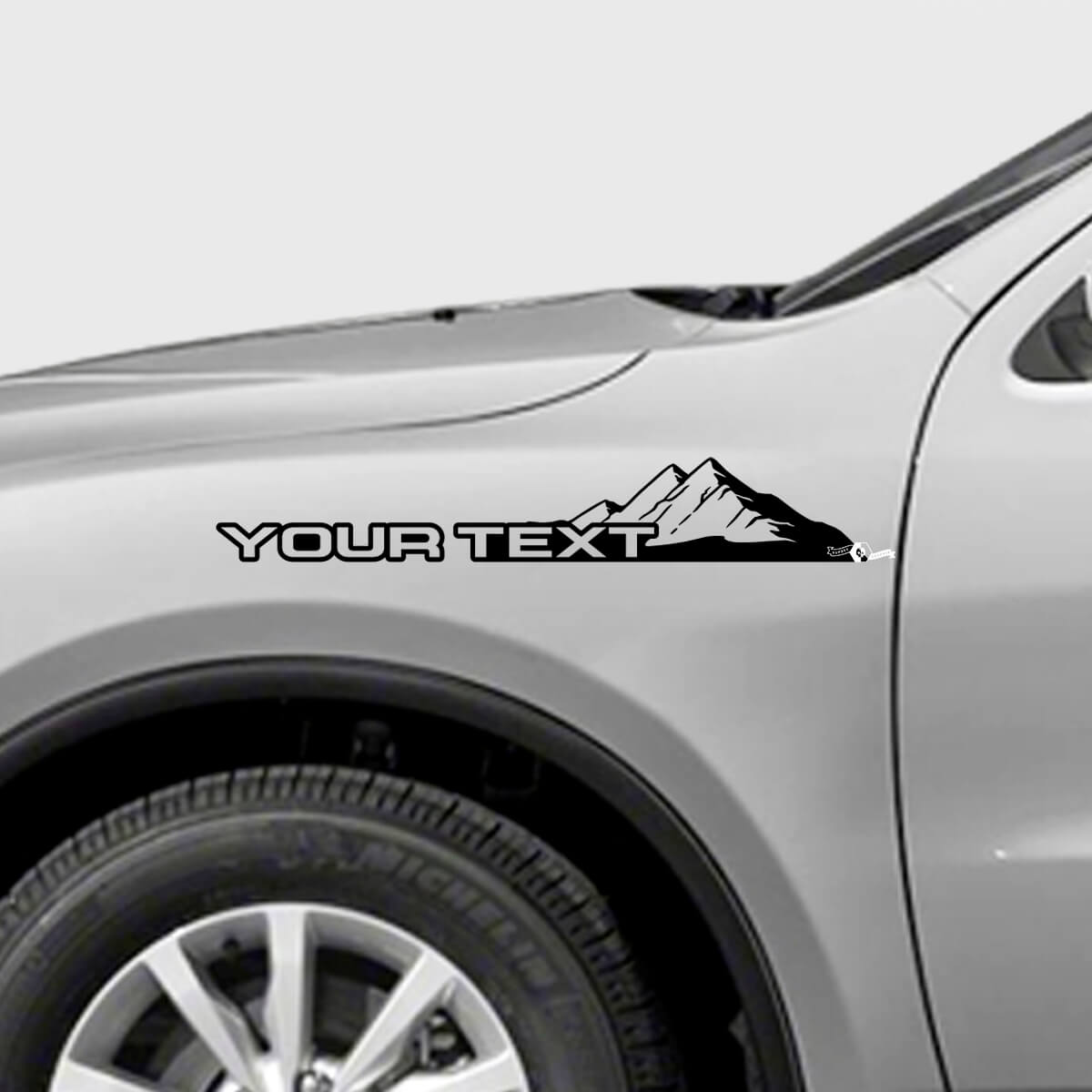 Custom Text Mountains Stil Kotflügel Vinyl Aufkleber Set für Dodge Durango