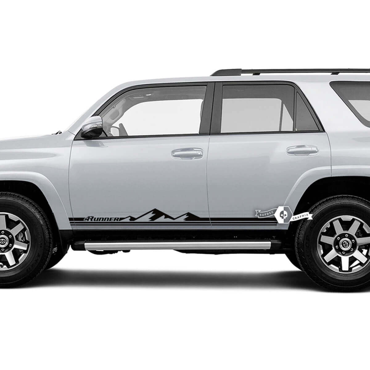 Berge Stil Dünne Linien Schweller Vinylaufkleber Sticker für Toyota 4Runner TRD