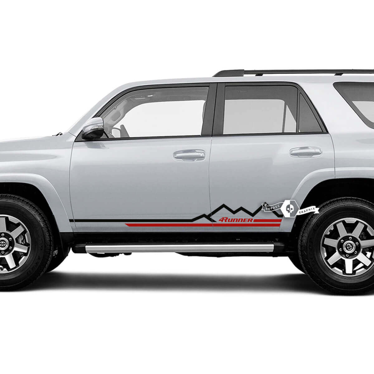 Vinyl-Zieraufkleber für die Seitentür des Toyota 4Runner | Mountain Rocker Streifen
