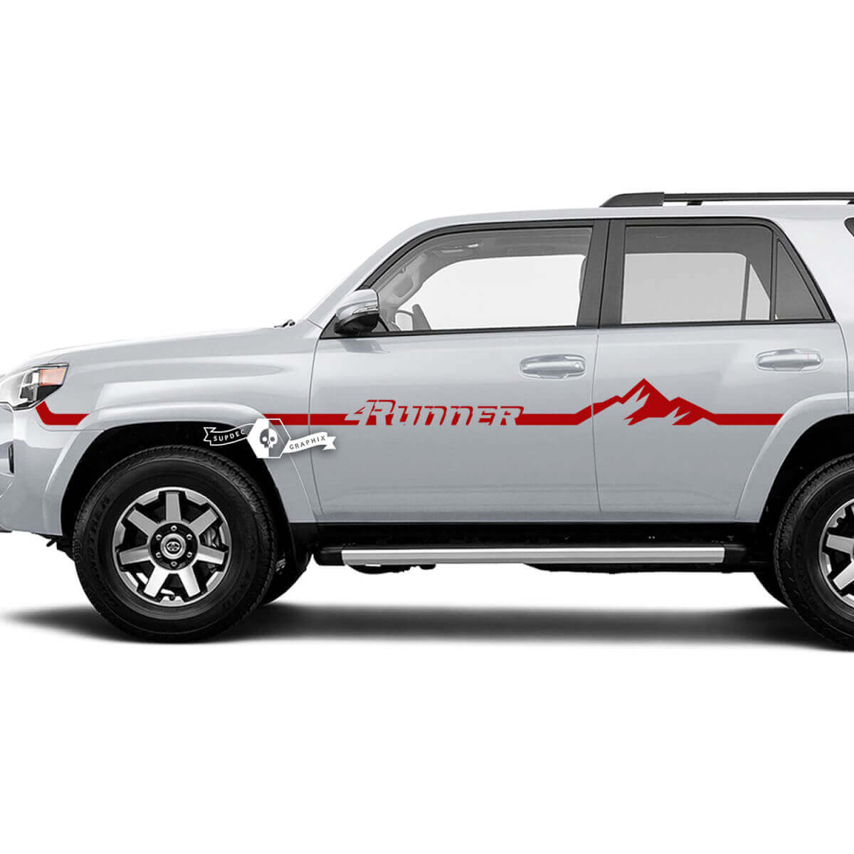 Paar 4Runner Seitentür Vinyl Mountains Fender Linien Streifen Vinyl Aufkleber Aufkleber passend für Toyota TRD 4Runner
