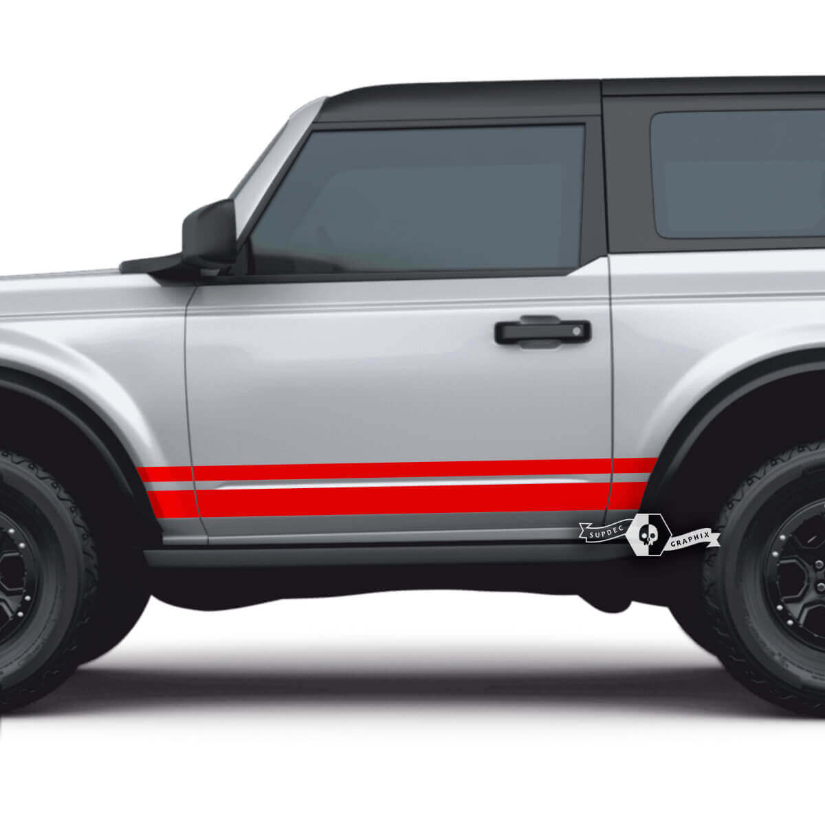 Paar 2-türige Ford Bronco-Seitenaufkleber für Ford Bronco

