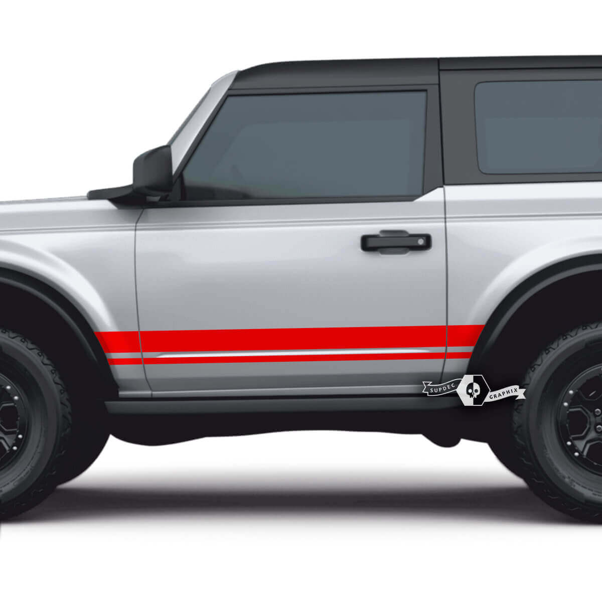 Seitentürstreifen Aufkleber 4 für Ford Bronco