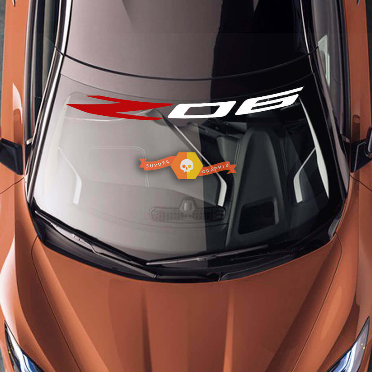 Z06 Windschutzscheiben-Vinylaufkleber für Chevrolet Corvette C8
